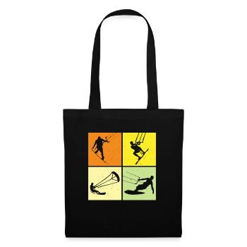 Kite Surfing, Kite Board, Lifestyle Vintage Design - Tote Bag - black - Front