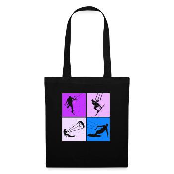 Kite Surfing, Kite Board, Lifestyle Vintage Design - Tote Bag - black - Front