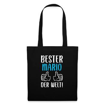 Mario Vorname Name Geburtstag - Stoffbeutel - Schwarz - Vorne
