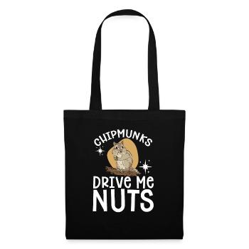 Streifenhörnchen Chipmunk Nagetier Geschenk - Stoffbeutel - Schwarz - Vorne