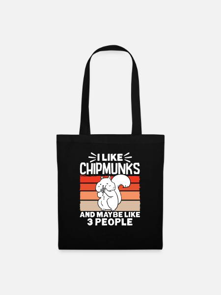 Streifenhörnchen Chipmunk Nagetier Geschenk - Stoffbeutel - Schwarz
