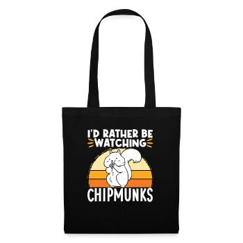 Streifenhörnchen Chipmunk Nagetier Geschenk - Stoffbeutel - Schwarz - Vorne