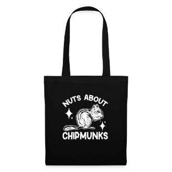 Streifenhörnchen Chipmunk Nagetier Geschenk - Stoffbeutel - Schwarz - Vorne