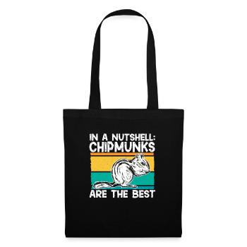 Streifenhörnchen Chipmunk Nagetier Geschenk - Stoffbeutel - Schwarz - Vorne