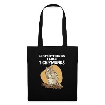 Streifenhörnchen Chipmunk Nagetier Geschenk - Stoffbeutel - Schwarz - Vorne