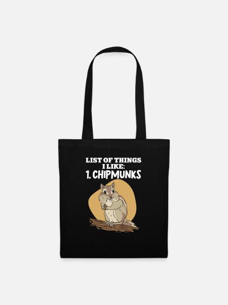 Streifenhörnchen Chipmunk Nagetier Geschenk - Stoffbeutel - Schwarz