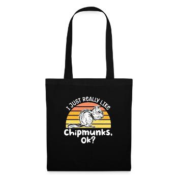Streifenhörnchen Chipmunk Nagetier Geschenk - Stoffbeutel - Schwarz - Vorne