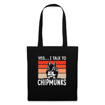 Streifenhörnchen Chipmunk Nagetier Geschenk - Stoffbeutel - Schwarz - Vorne