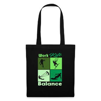 Équilibre du cerf-volant de travail. Style de vie Vintage Design, Travail - Sac en tissu - noir - Devant