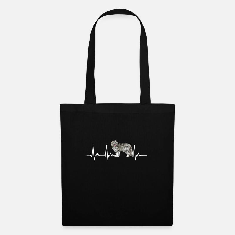 Bearded Collie Geschenk Hunde - Stoffbeutel - Schwarz