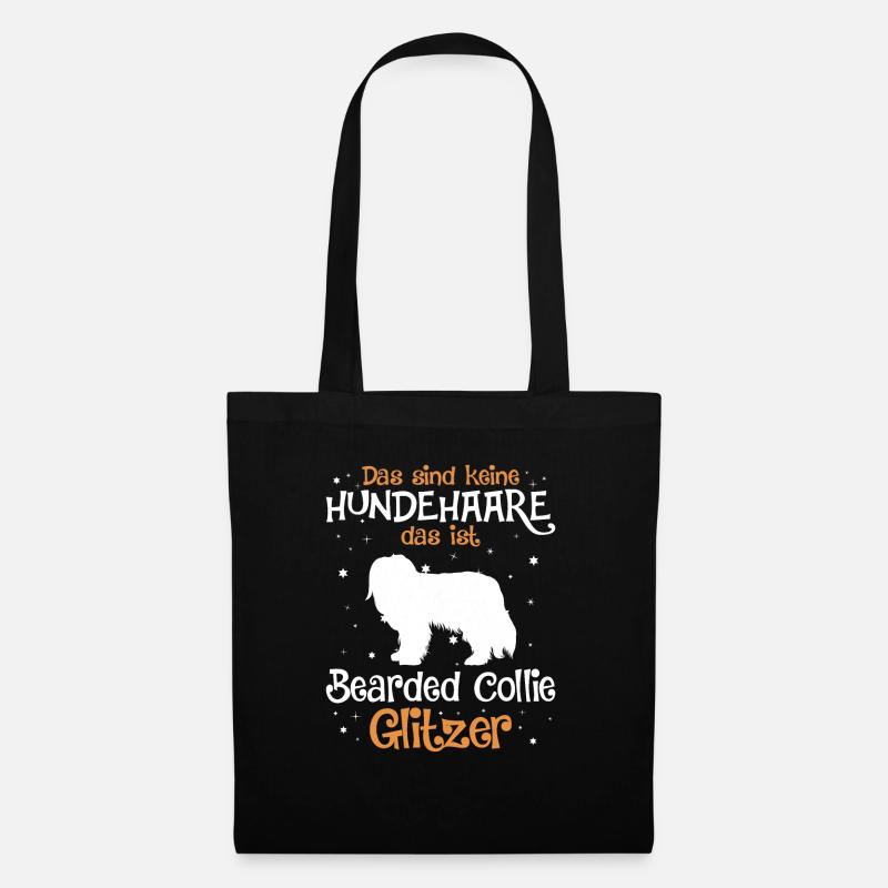 Bearded Collie Geschenk Hunde - Stoffbeutel - Schwarz