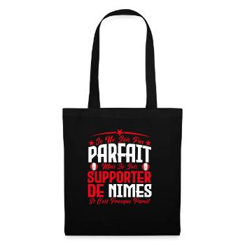 je ne suis pas parfait, supporteur de Nîmes . - Sac en tissu - noir - Devant
