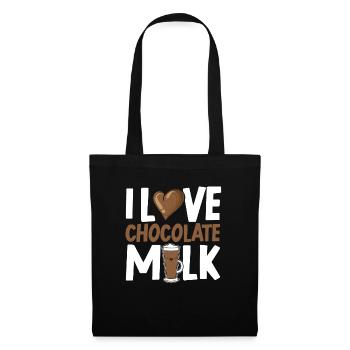 Ich liebe Schokolade Milch Trinker Choco Drink Geschmack - Stoffbeutel - Schwarz - Vorne