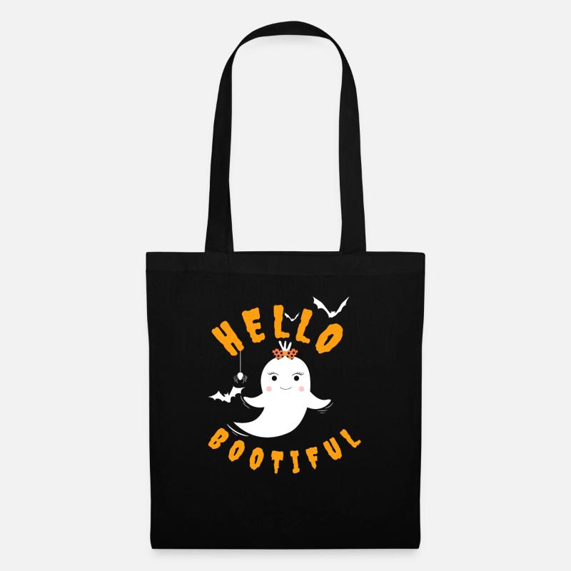 Hello Bootiful Cute Little Ghost - Funny Halloween - Stoffbeutel - Schwarz