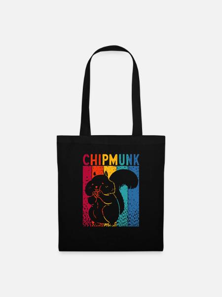 Streifenhörnchen Chipmunk Nagetier Geschenk - Stoffbeutel - Schwarz