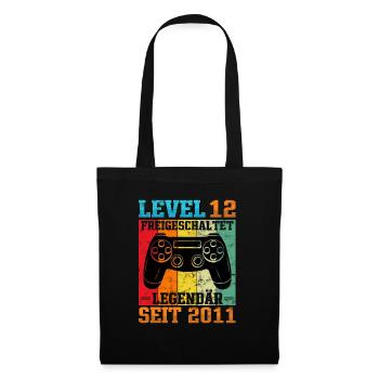 Gaming Geburtstag 2011 Level 12 - Stoffbeutel - Schwarz - Vorne