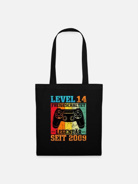 Gaming Geburtstag 2009 Level 14 - Stoffbeutel - Schwarz