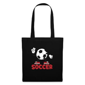 Fußball Fußballer Fan WM - Stoffbeutel - Schwarz - Vorne