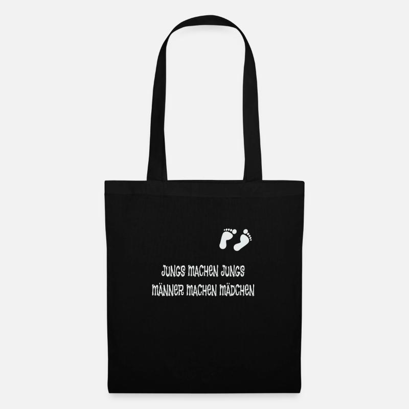 Jungs machen Jungs Männer machen Mädchen T-Shirt - Stoffbeutel - Schwarz