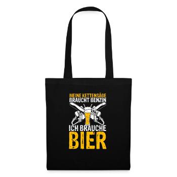 Kettensäge Bier Benzin Motorsäge Holz Arbeiter Ges - Stoffbeutel - Schwarz - Vorne
