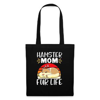 Hamster Geschenk Hamsterliebhaber - Stoffbeutel - Schwarz - Vorne