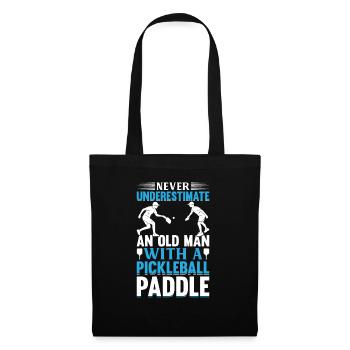 Ne sous-estimez jamais un vieil homme avec un P de pickleball - Sac en tissu - noir - Devant