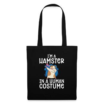 Hamster Geschenk Hamsterliebhaber - Stoffbeutel - Schwarz - Vorne
