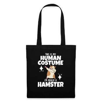 Hamster Geschenk Hamsterliebhaber - Stoffbeutel - Schwarz - Vorne