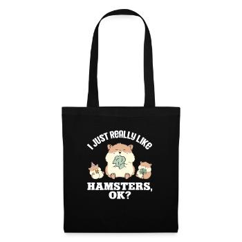 Hamster Geschenk Hamsterliebhaber - Stoffbeutel - Schwarz - Vorne