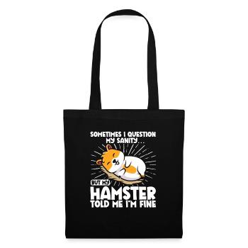 Hamster Geschenk Hamsterliebhaber - Stoffbeutel - Schwarz - Vorne