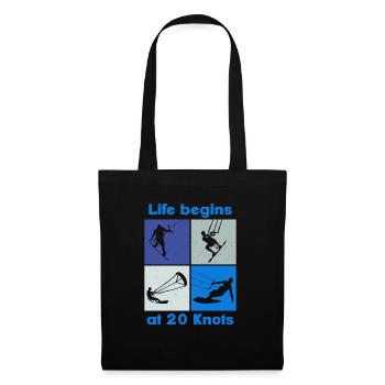 Life begins at 20 Knots, Lifestyle Vintage Design - Tote Bag - black - Front