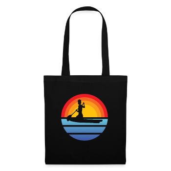 Stehpaddler Surfen Stand Up Paddling Stehpaddeln - Stoffbeutel - Schwarz - Vorne