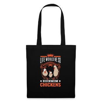 Poulets Élevage de poulets Éleveur de poulet - Sac en tissu - noir - Devant