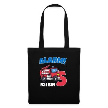 Geburtstagsshirt 5 Jahre Feuerwehr Geschenke - Stoffbeutel - Schwarz - Vorne