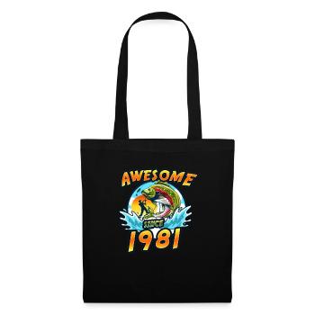 Awesome since 1981. Angel, Angler's Birthday - Tote Bag - black - Front
