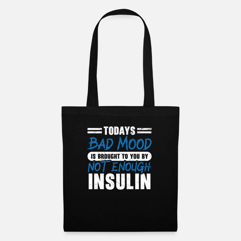 Typ 2 Diabetes T2D Warrior Diabetes Bewusstsein - Stoffbeutel - Schwarz