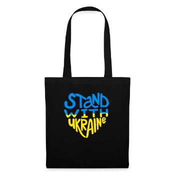 Stand with Ukraine Peace No War - Stoffbeutel - Schwarz - Vorne