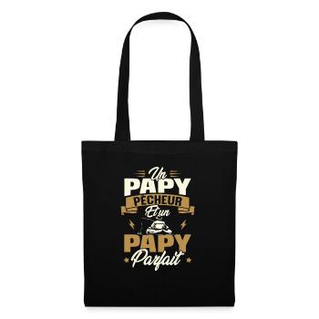 Un papy pêcheur est un papy parfait - Sac en tissu - noir - Devant
