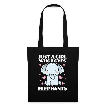 Juste une fille qui aime les éléphants - Sac en tissu - noir - Devant