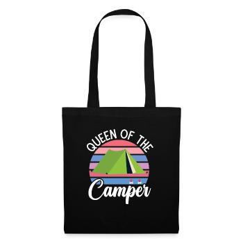 Reine du camping de camping en plein air Caravane - Sac en tissu - noir - Devant