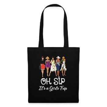 Oh SIP, it's a girl exit black - Tote Bag - black - Front