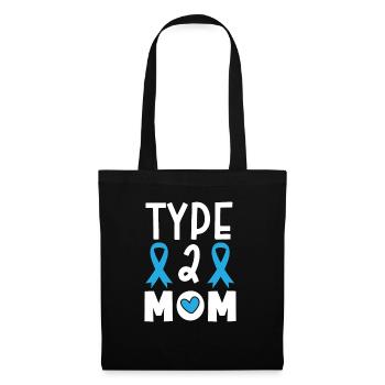 Type 2 Mom T2D Supporter Diabetes Awareness - Tote Bag - black - Front