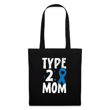 Type 2 Mom T2D Supporter Diabetes Awareness - Tote Bag - black - Front