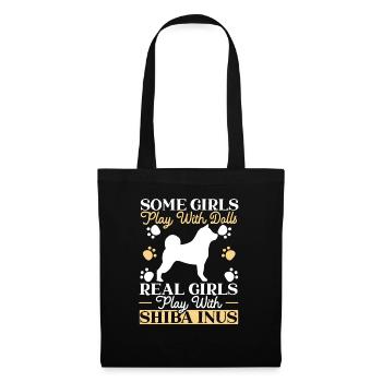 Shiba Inu Japonais Chien Amoureux Puppy Paw Love - Sac en tissu - noir - Devant