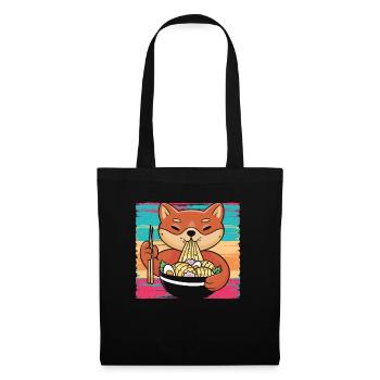 Shiba Inu Dog Lover Puppy Paw Love Ramen Noodles - Sac en tissu - noir - Devant
