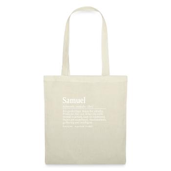 Samuel Définition Nom Jour Nom Anniversaire - Sac en tissu - nature - Devant