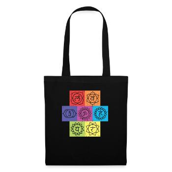 Vintage Chakra Signs Yoga Namaste - Tote Bag - black - Front