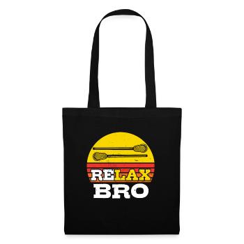 Relax Bro Retro Vintage Lacrosse Design - Sac en tissu - noir - Devant
