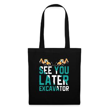 A plus tard Digger Drôle de petit garçon - Sac en tissu - noir - Devant