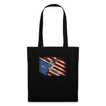 American Flag Ski 4 juillet Skiers Funny - Sac en tissu - noir - Devant